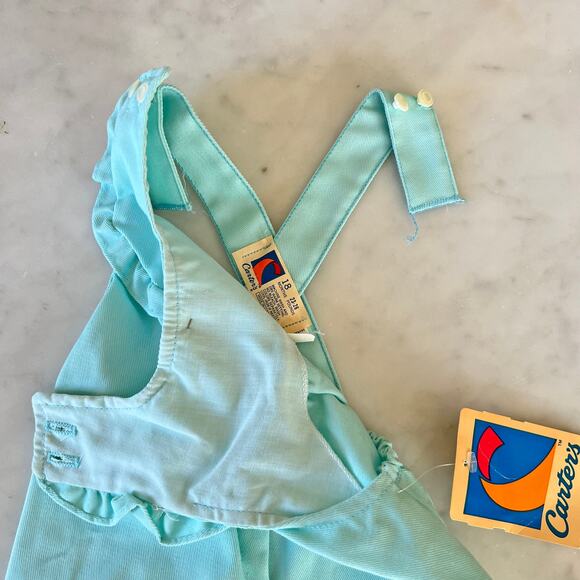 Vintage 80s Baby Girl Butterfly Appliqué Ruffle Sleeveless Romper by Carter's - Picture 8 of 9